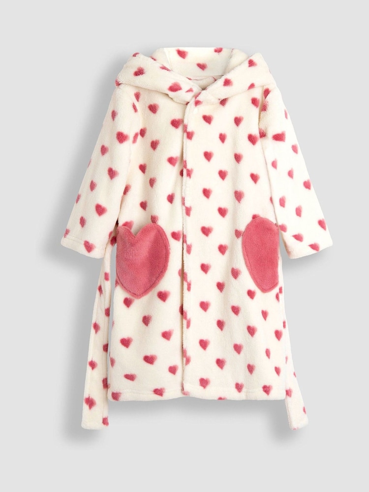 JoJo Maman Bébé Cream Heart Dressing Gown - Image 1 of 6 JoJo Maman Bébé Cream Heart Dressing Gown - Image 1 of 6