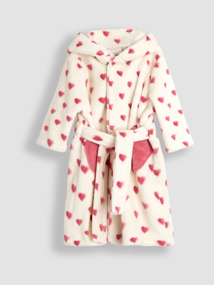 JoJo Maman Bébé Cream Heart Dressing Gown - Image 2 of 6 JoJo Maman Bébé Cream Heart Dressing Gown - Image 2 of 6