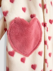 JoJo Maman Bébé Cream Heart Dressing Gown - Image 3 of 6