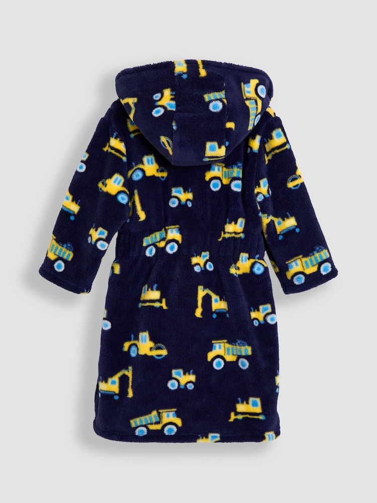 JoJo Maman Bébé Blue Construction Print Dressing Gown - Image 2 of 3