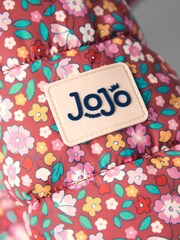 JoJo Maman Bébé Brown Floral Borg Lined Puffer Coat - Image 7 of 8