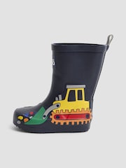 JoJo Maman Bébé Navy Digger Wellies - Image 6 of 6