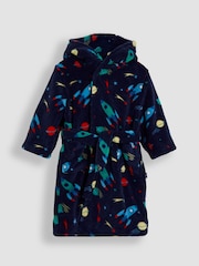 JoJo Maman Bébé Navy Blue Construction Print Dressing Gown - Image 1 of 3