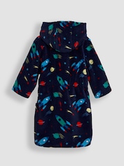 JoJo Maman Bébé Navy Blue Construction Print Dressing Gown - Image 2 of 3