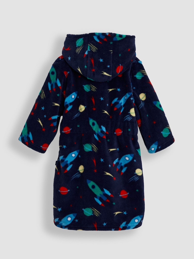 JoJo Maman Bébé Navy Blue Construction Print Dressing Gown - Image 2 of 3