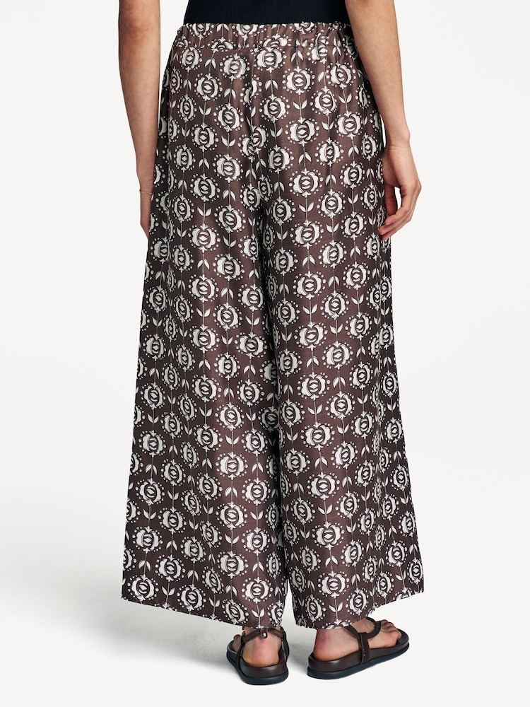 Weekend MaxMara Brown Tortona Wide Leg Trousers - Image 2 of 3