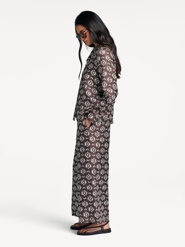 Weekend MaxMara Brown Tortona Wide Leg Trousers - Image 3 of 3