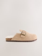 Brown Faux Fur Lined - Clogs aus Veloursleder - Bild 2 von 5