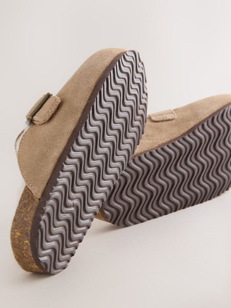 Brown Faux Fur Lined - Clogs aus Veloursleder - Bild 5 von 5