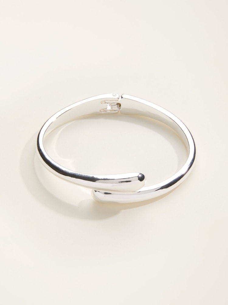 FatFace Silver Tone Hinged Bangle - Image 1 of 2