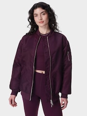 Sweaty Betty Purple Cityscape Longline Bomber Jacket - Image 1 of 7