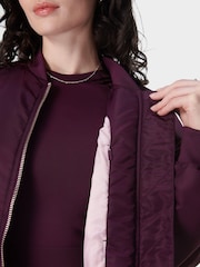 Sweaty Betty Purple Cityscape Longline Bomber Jacket - Image 4 of 7