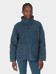 Sweaty Betty Blue Plush Textured Zip Up Top - Image 1 of 7