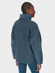 Sweaty Betty Blue Plush Textured Zip Up Top - Image 2 of 7