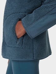 Sweaty Betty Blue Plush Textured Zip Up Top - Image 5 of 7