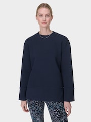 Sweaty Betty Blue Peaceful Ribbed Sweatshirt - Image 1 of 6