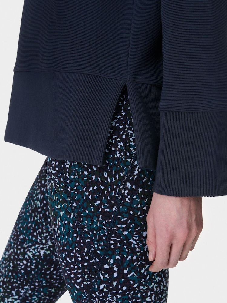 Sweaty Betty Blue Peaceful Ribbed Sweatshirt - Image 2 of 6