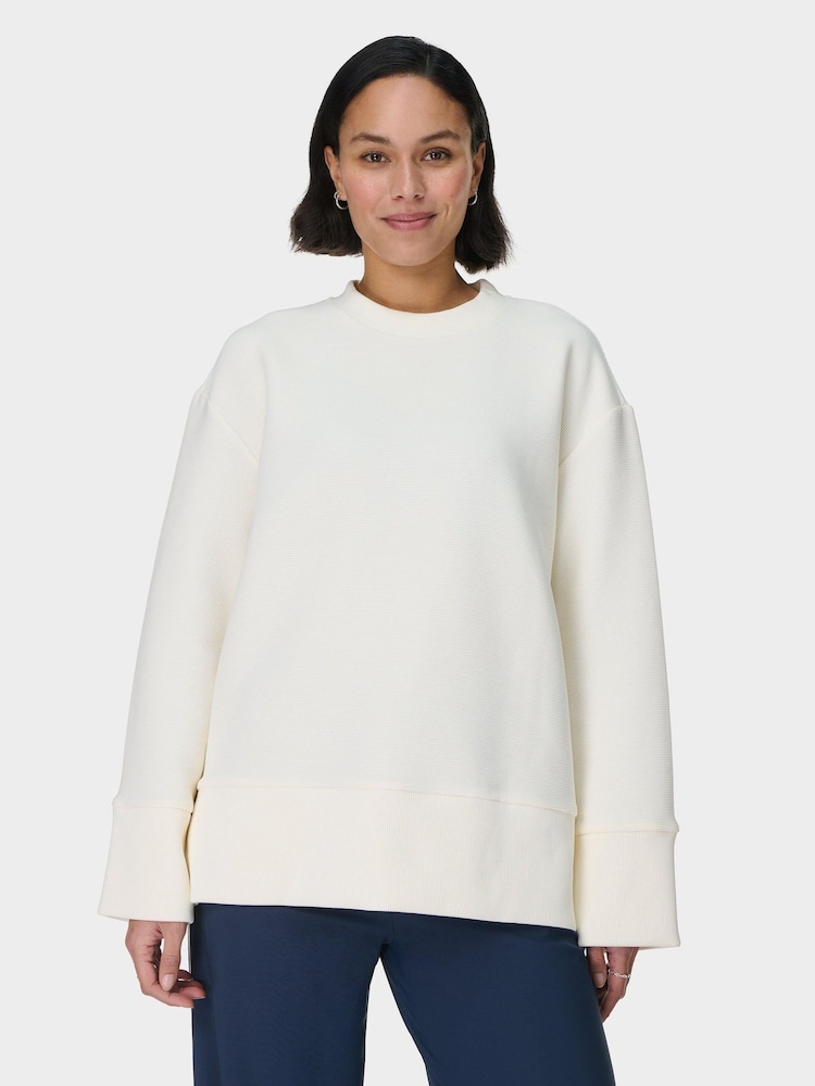 Sweaty Betty White Peaceful Ribbed Sweatshirt - Image 1 of 7
