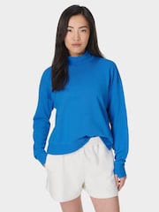 Sweaty Betty Blue After Class Funnel Neck Sweatshirt - Image 4 of 7