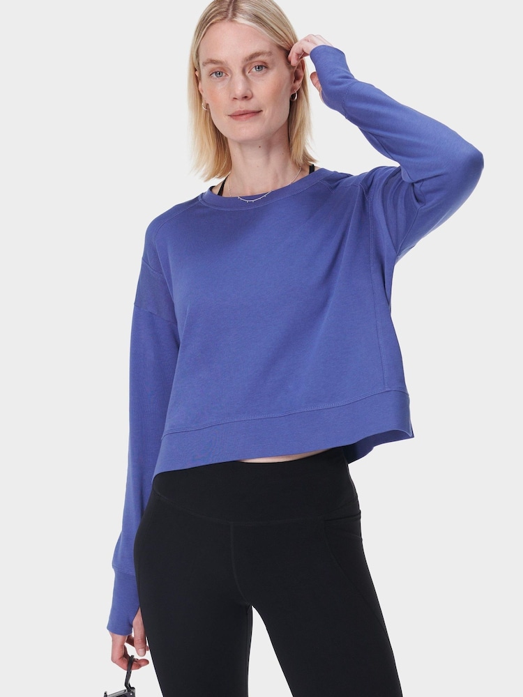 Sweaty Betty Blue After Class Crop Sweatshirt - Image 1 of 7
