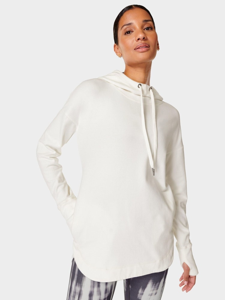 Sweaty Betty White Escape Luxe Fleece Hoodie - Image 1 of 8 Sweaty Betty White Escape Luxe Fleece Hoodie - Image 1 of 8