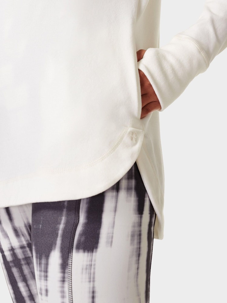 Sweaty Betty White Escape Luxe Fleece Hoodie - Image 3 of 8