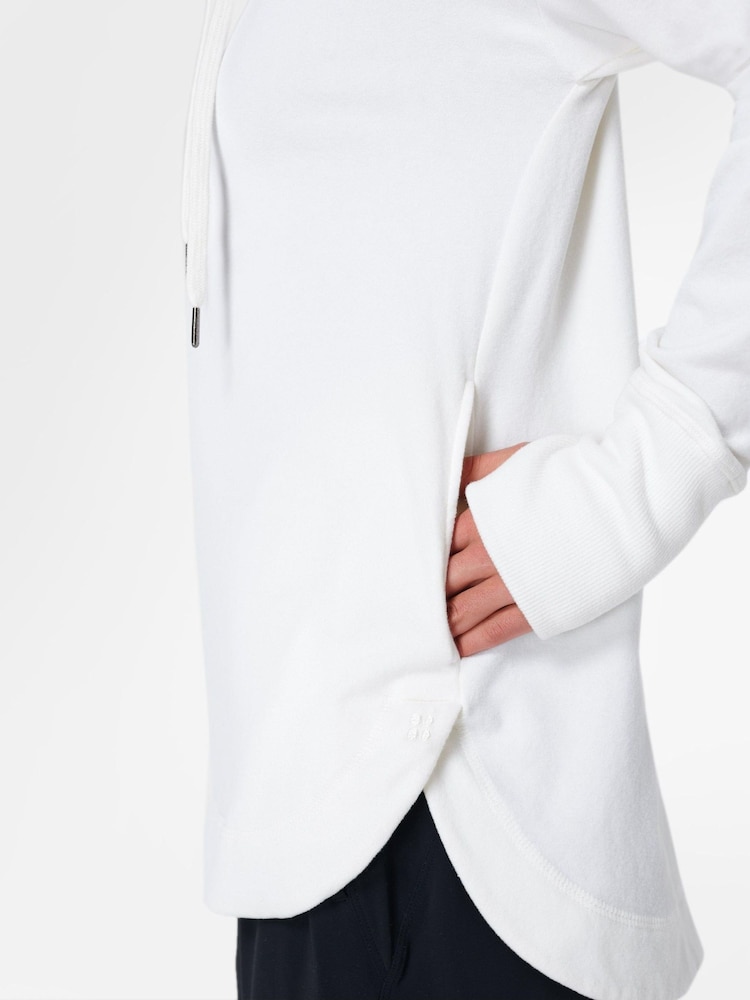 Sweaty Betty White Escape Luxe Fleece Hoodie - Image 4 of 8
