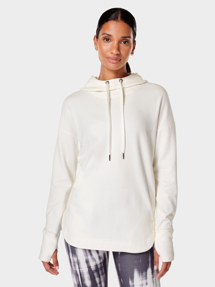 Sweaty Betty White Escape Luxe Fleece Hoodie - Image 7 of 8