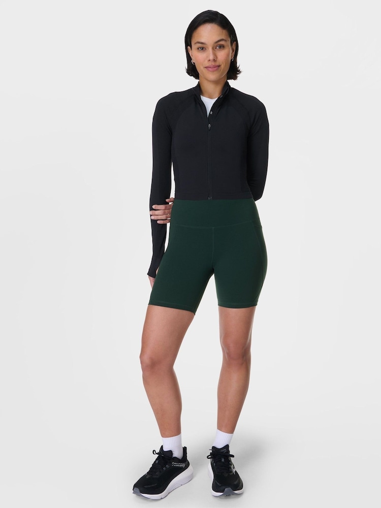 Sweaty Betty Green Power 6" Biker Shorts - Image 1 of 8