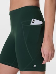 Sweaty Betty Green Power 6" Biker Shorts - Image 4 of 8