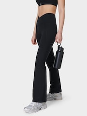 Sweaty Betty Black Power 32 Workout Boot Cut Trouser Wrap Waist - Image 4 of 10