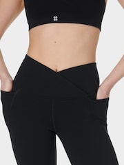 Sweaty Betty Black Power 32 Workout Boot Cut Trouser Wrap Waist - Image 6 of 10