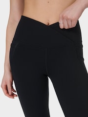 Sweaty Betty Black Power 32 Workout Boot Cut Trouser Wrap Waist - Image 9 of 10