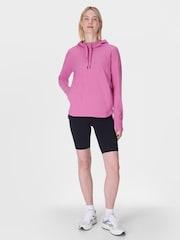Sweaty Betty Pink Escape Luxe Fleece Hoodie - Image 3 of 6