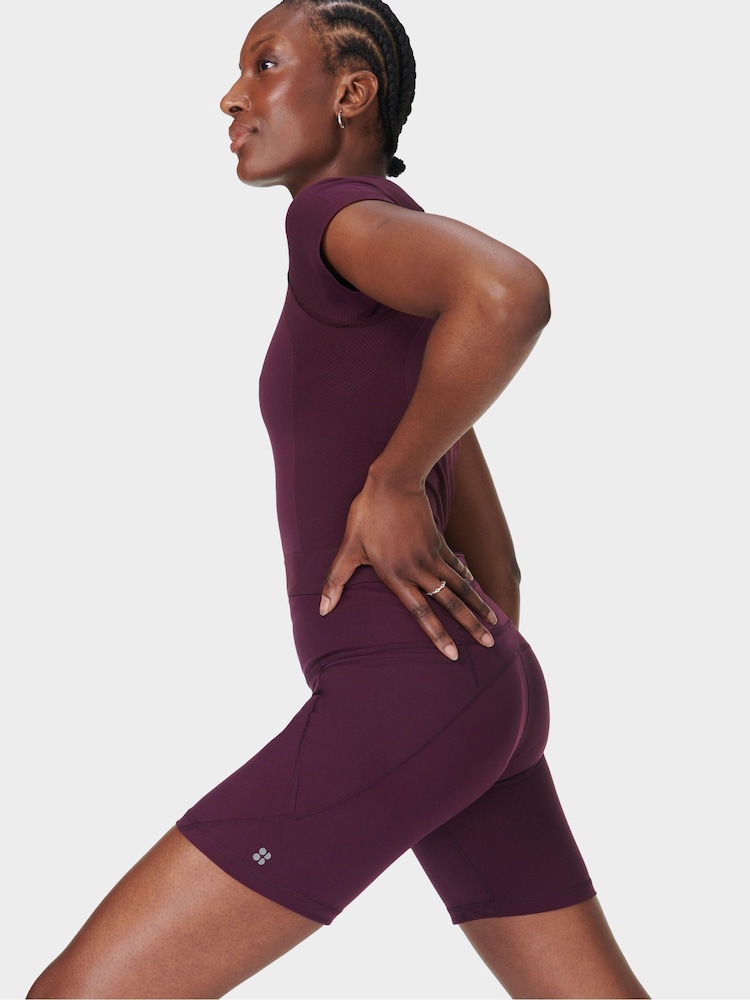 Sweaty Betty Purple Power 6" Biker Shorts - Image 2 of 8 Sweaty Betty Purple Power 6" Biker Shorts - Image 2 of 8
