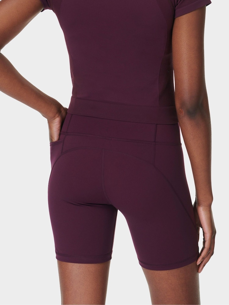 Sweaty Betty Purple Power 6" Biker Shorts - Image 4 of 8