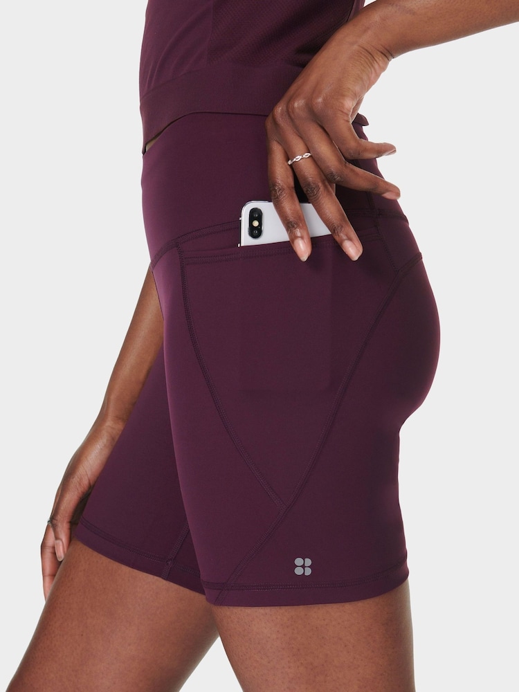 Sweaty Betty Purple Power 6" Biker Shorts - Image 7 of 8