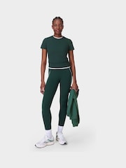 Sweaty Betty Green Full Length All Day 7/8 Embossed Leggings - Image 3 of 9