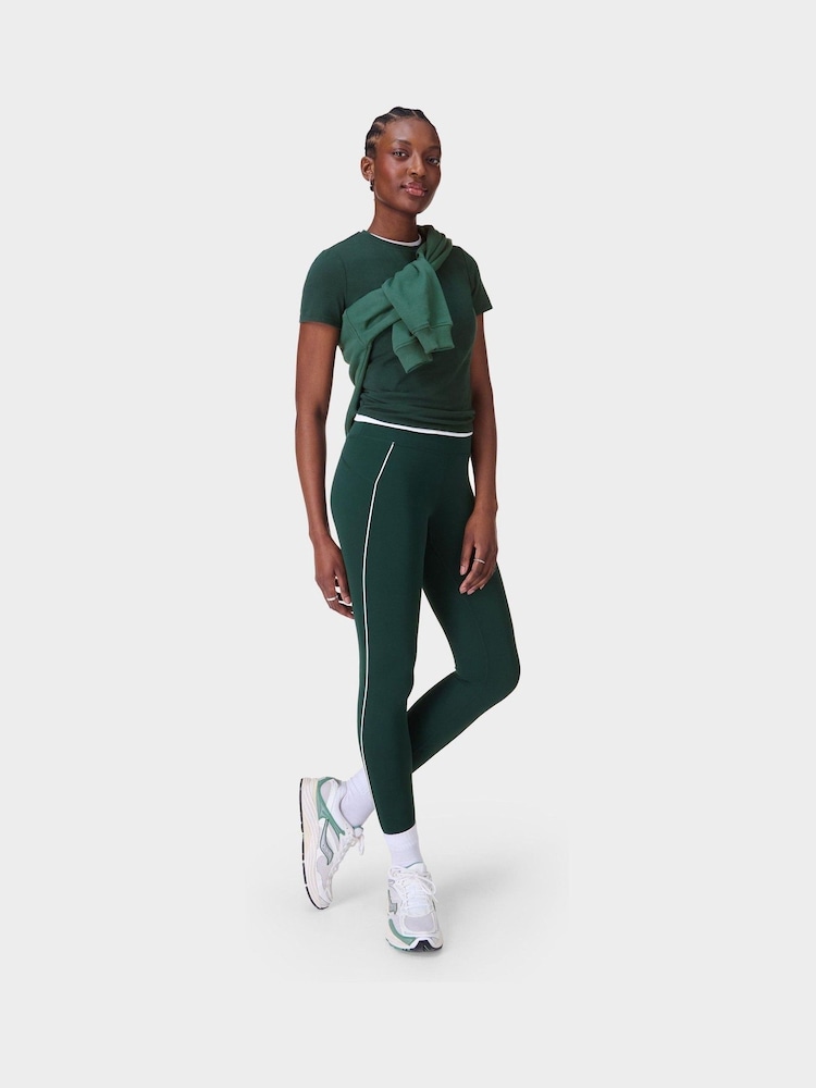 Sweaty Betty Green Full Length All Day 7/8 Embossed Leggings - Image 4 of 9