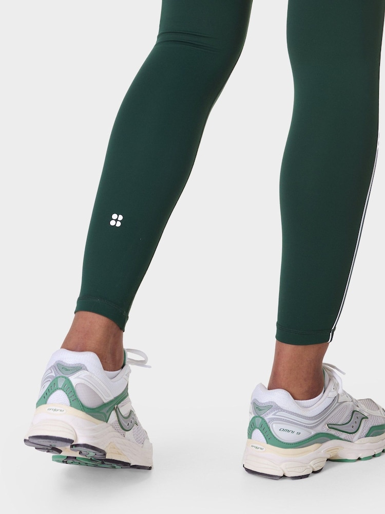 Sweaty Betty Green Full Length All Day 7/8 Embossed Leggings - Image 6 of 9