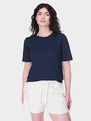 Sweaty Betty Blue Essential Crew Neck T-Shirt - Image 6 of 7