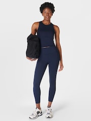 Sweaty Betty Blue 7/8 Length All Day 7/8 Embossed Leggings - Image 4 of 7