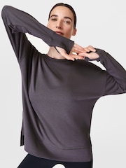 Gris - Sudadera larga de polar rosa After Class de Sweaty Betty - Imagen 1 de 7