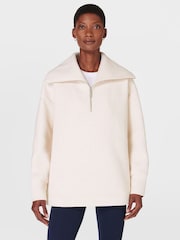 Sweaty Betty Cream Radiant Half Zip Sweatshirt - Image 1 of 7