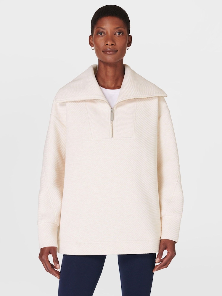 Sweaty Betty Cream Radiant Half Zip Sweatshirt - Image 1 of 7