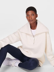 Sweaty Betty Cream Radiant Half Zip Sweatshirt - Image 4 of 7