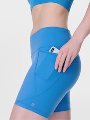 Sweaty Betty Blue Power 6" Biker Shorts - Image 5 of 8