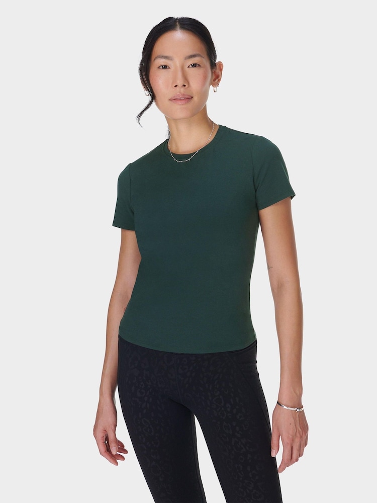 Sweaty Betty Green Essential Sculpt Short Sleeve Top - Image 1 of 5