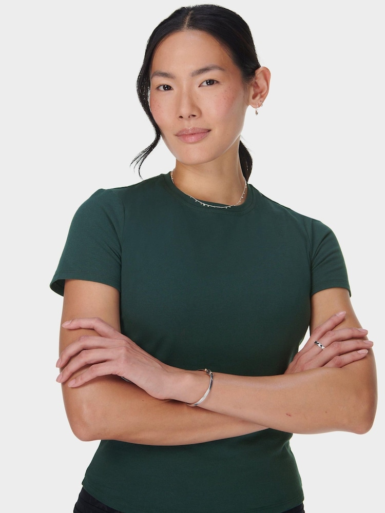 Sweaty Betty Green Essential Sculpt Short Sleeve Top - Image 2 of 5