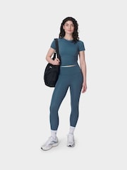 Sweaty Betty Blue All Day Cropped T-Shirt - Image 3 of 7